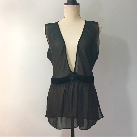 New York & Company Tops - New York & Co Black Sheer Sleeveless Top